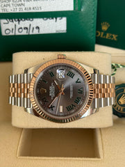 Pre-owned Rolex Datejust 126331 Wimbledon Dial Rose Gold Steel Jubilee Strap Fluted Bezel 2019