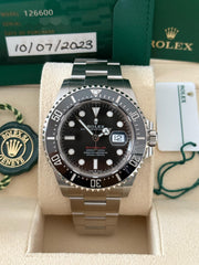 Pre-owned Rolex Seadweller 50th Anniversary 126600 Red Writing 43mm Full Set 2023