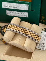Pre-owned Rolex Datejust 36mm 116233 Champagne Diamond Dial 2017 Jubilee Strap Yellow Gold Fluted Bezel Full Set