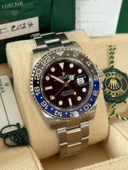 Pre-owned Rolex GMT Master II 126710BLNR Automatic Watch Batman 2024 Mint