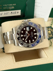 Pre-owned Rolex GMT Master II 126710BLNR Automatic Watch Batman 2024 Mint